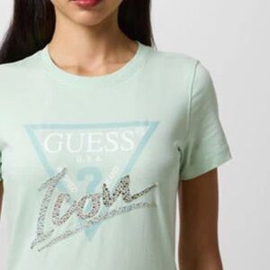 Guess Women's Light Green Icon Tee